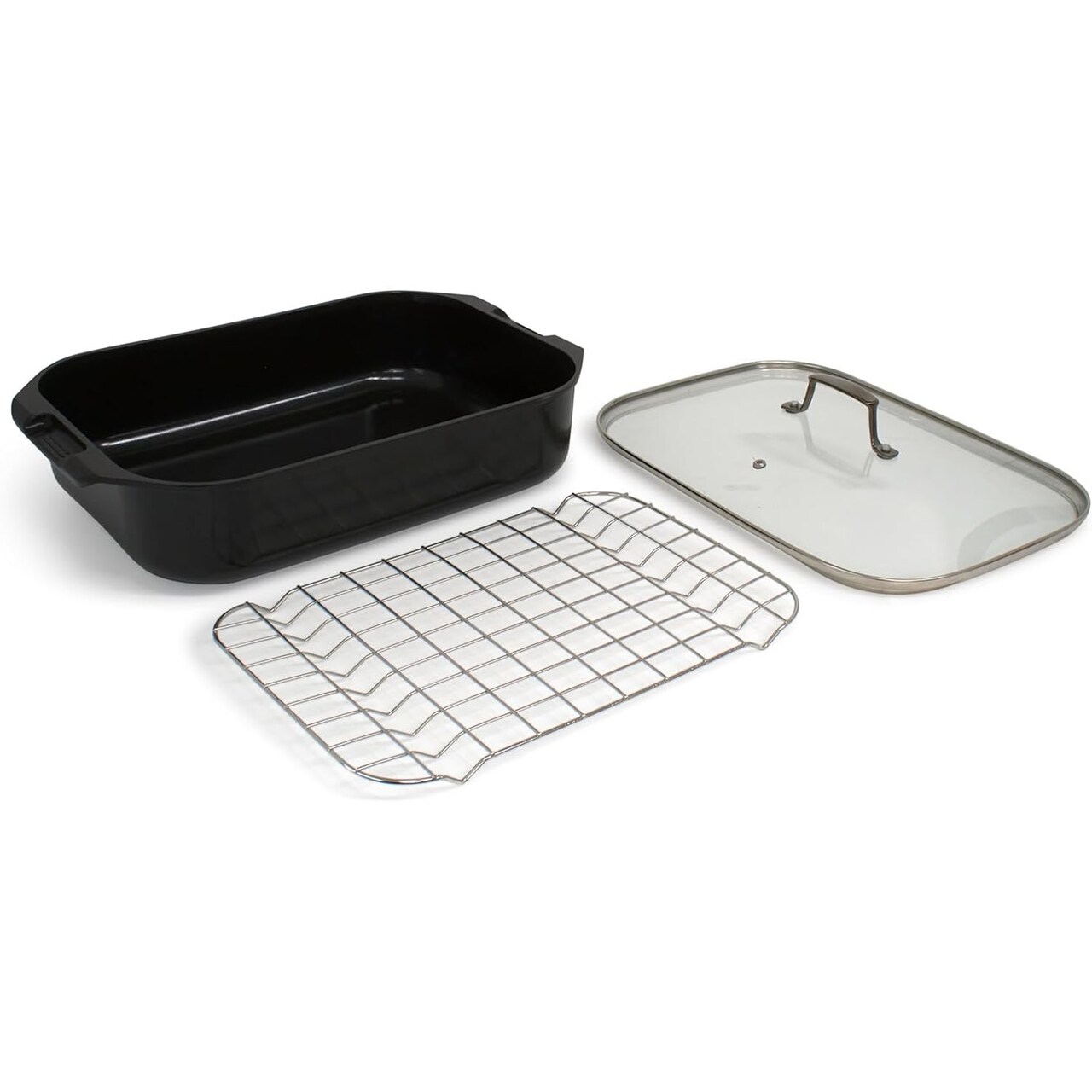 Blu. Cookware Roasting Pan with Lid and Roasting Rack, Non-Toxic